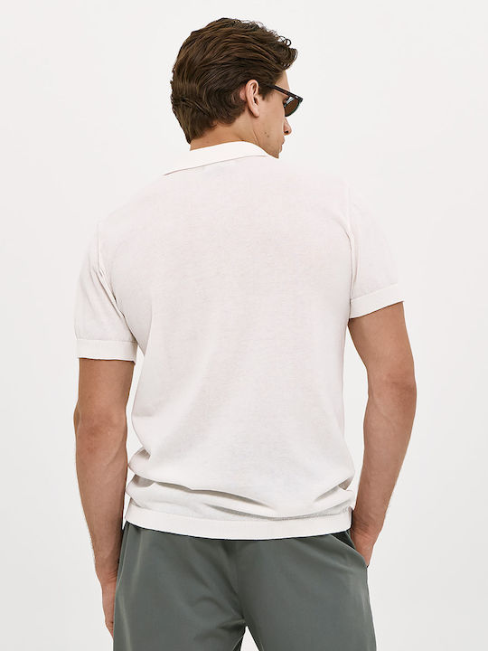 Polo Herrenbluse Kurzarm Beige