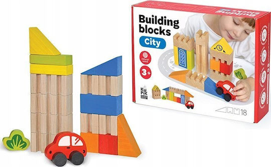 Igroteco Cuburi De Construit Educative Din Lemn Pentru 2+ Ani 18 Bucăți