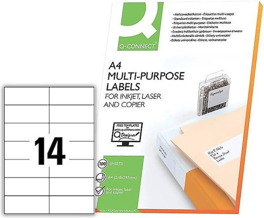 Q-Connect Self-Adhesive Rectangular A4 Labels 105x42.3mm