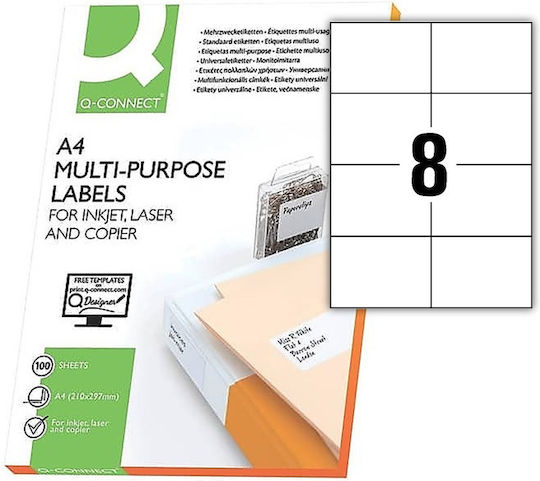 Q-Connect Self-Adhesive Rectangular A4 Labels 105x74mm