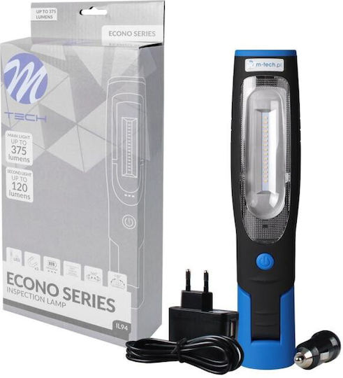 M-Tech Rechargeable Workshop Light LED Dual Function with Brightness up to 375lm