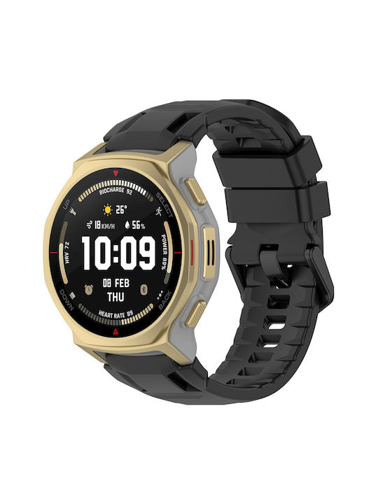 Кайшка Силиконов Черен Amazfit T-Rex 3 Pro 44мм Кайшка Силиконов Черен Amazfit T-Rex 3 Pro 44мм