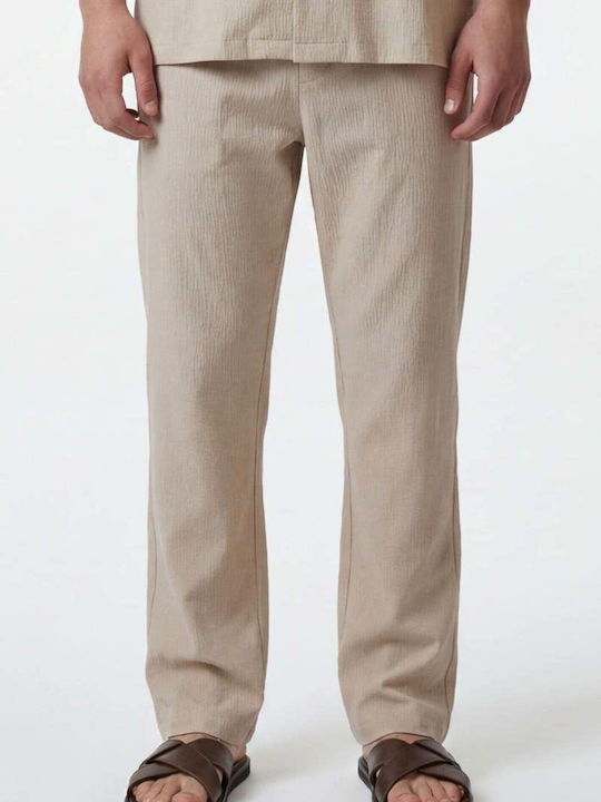 Trousers Set Elastic Beige
