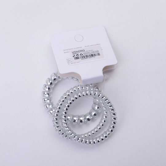 Elastice Pentru Păr Spirală Argintii 4 Bucăți