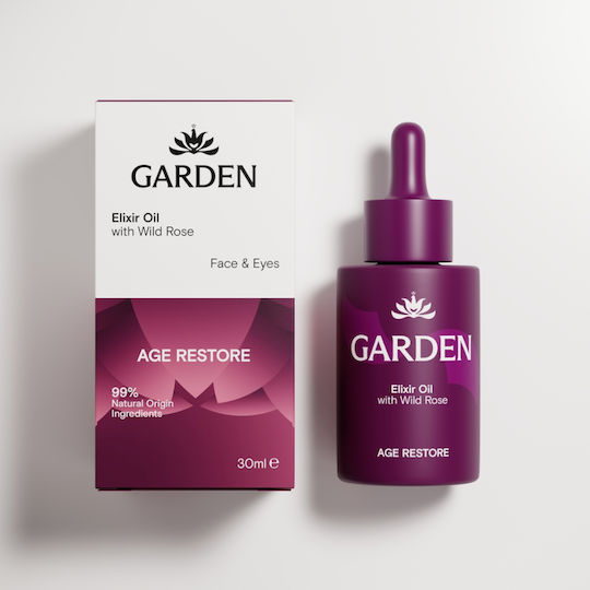 Garden Face Oil with Vitamin E for Restoring Firming Nourishing & Brightening with Avocado and Korres Wild Rose Oil 30ml