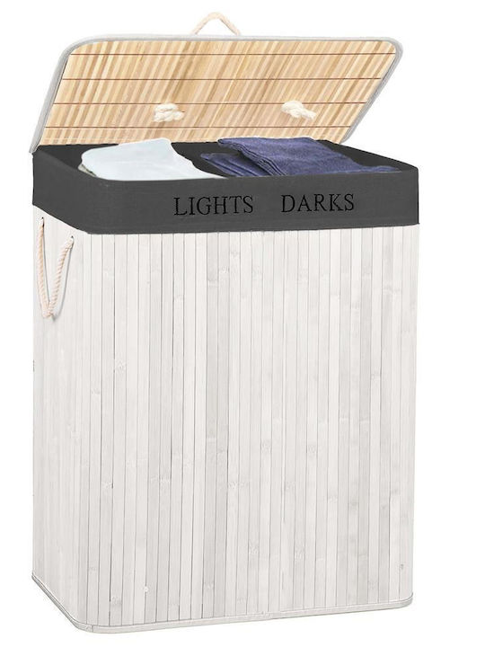 Καλάθι Απλύτων Bamboo Πτυσσόμενο 105lt 63x52x33cm Λευκό