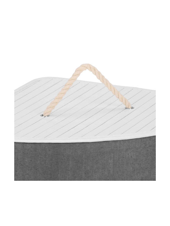 Coș De Rufe Din Bambus 60L Cu Capac 55x35x60cm Alb