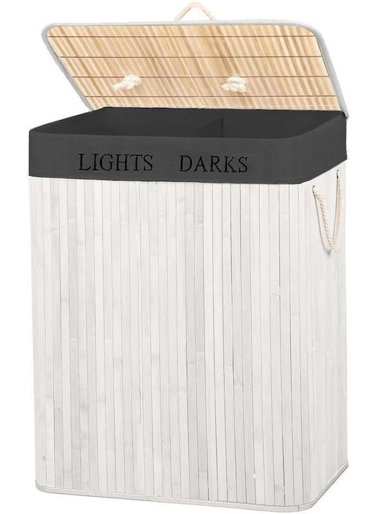 Καλάθι Απλύτων Bamboo Πτυσσόμενο 105lt 63x52x33cm Λευκό