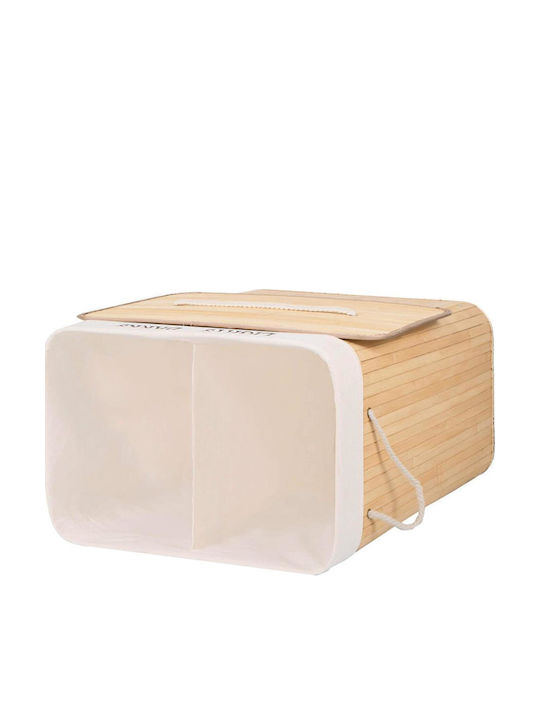 Καλάθι Απλύτων Bamboo 105lt με Καπάκι 52x33x63cm Μπεζ
