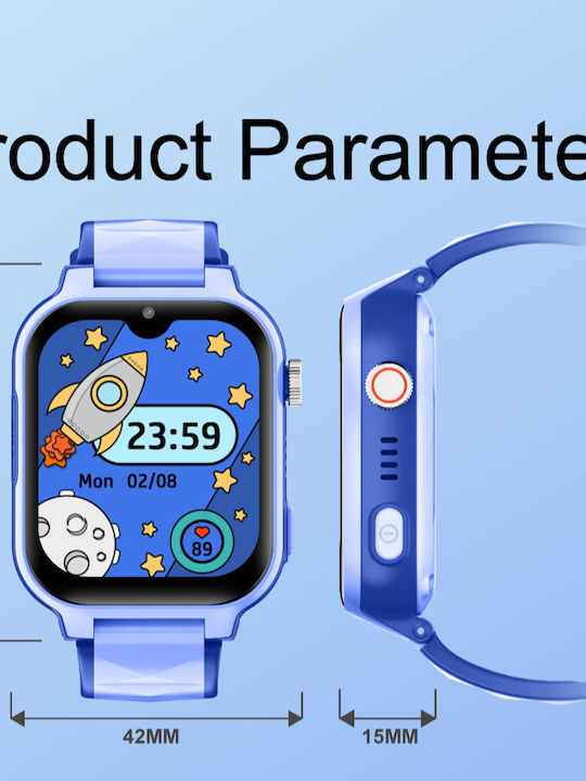 Simple Art Gt10 Παιδικό Andoid Smartwatch Gps + Wifi Bιντεοκλήσεις Μπλε