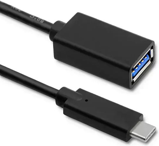 Qoltec Regular USB 3.0 Cablu USB-C bărbătesc - USB-A female Negru 0.25m (50421)
