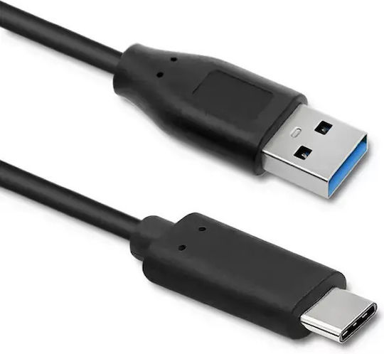 Qoltec Редовна USB 3.0 Кабел USB-C мъжки - USB-A мъжки Черен 1.2м (50491)