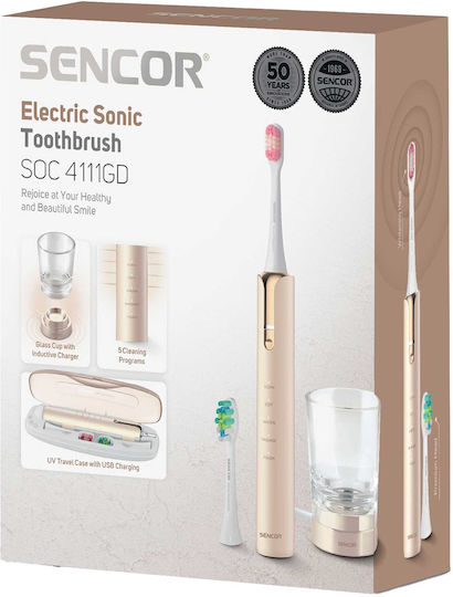 Sencor Water Flosser with Pressure Sensor and Travel Case SOC 4111GD Gold