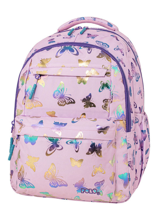 Polo Sparkle School Backpack For Elementary Pink With Water Bottle Holder 23lt 2026