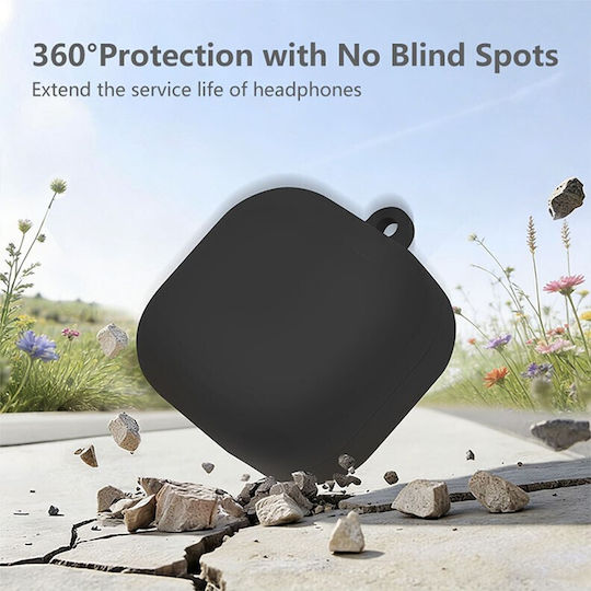 Silicone Case With Hook In Black Colour For Galaxy Buds4 / 4 Pro