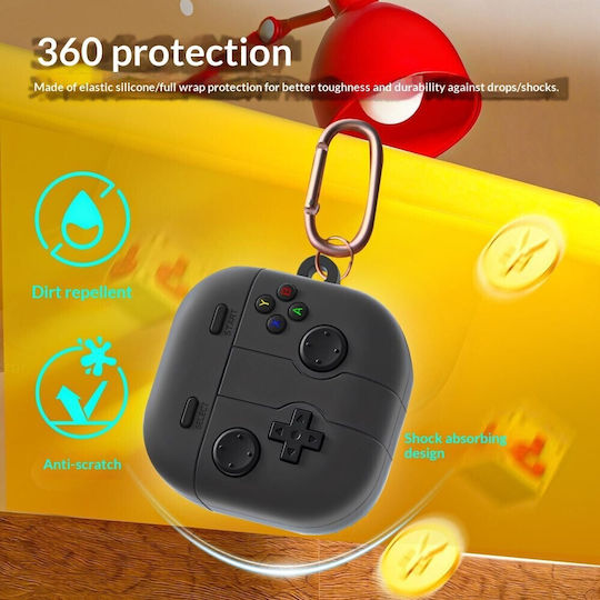 Silicone Case With Hook In Green Colour For Galaxy Buds4 / 4 Pro