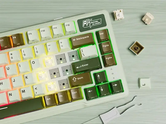 Royal Kludge RK-L75 Drahtlos Gaming Mechanische Tastatur 75% mit Benutzerdefinierte Creme Schaltern und RGB-Beleuchtung (Englisch US) Gray