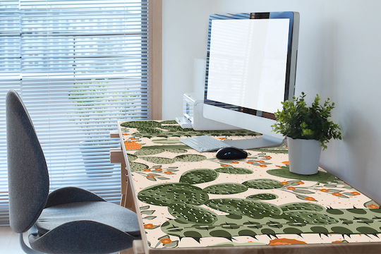 Desk Pad Modern Design Surface Protection Orange Cactus 120x60 Cm