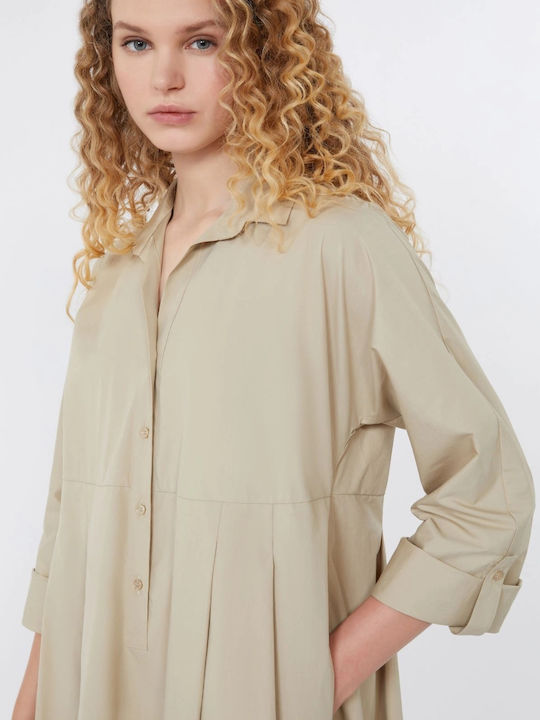 Summer Mini Shirt Dress Sand