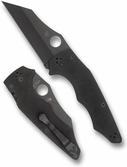 Spyderco G-10 Knife Black with Sheath