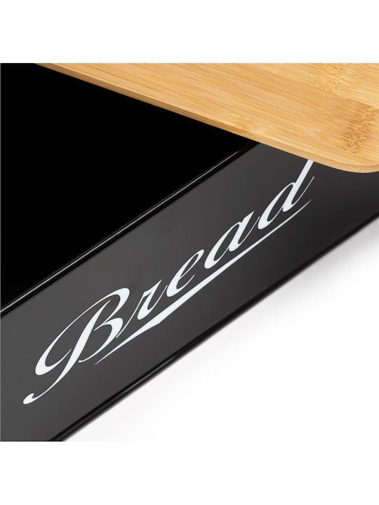 Bread Box with Lid Metallic Black 33x18x14cm