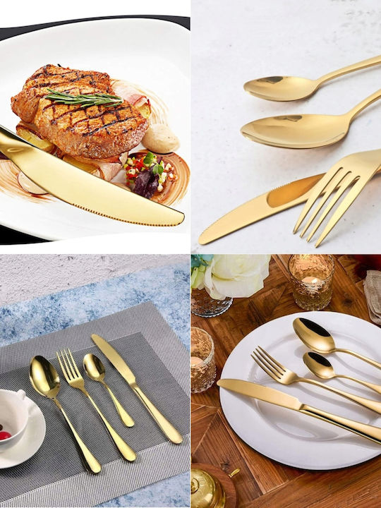 Verlo Besteckset Edelstahl Gold 24 Stück