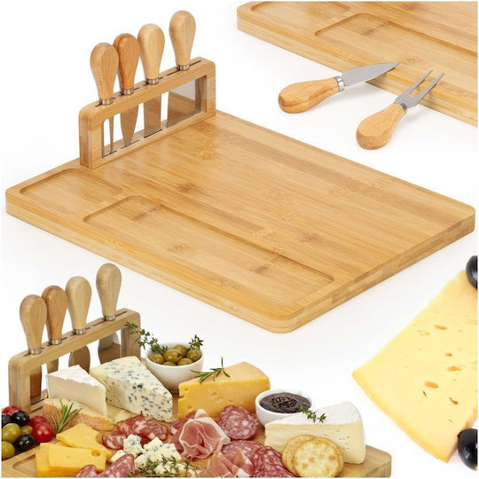 Servierplatten Käse mit Griff Hölzernes 35x28x8cm 5Stücke