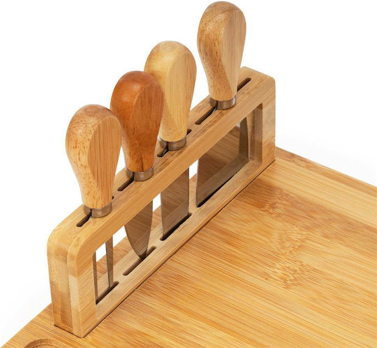 Plăci De Servire Brânză Cu Mâner Lemn 35x28x8cm 5 Bucăți
