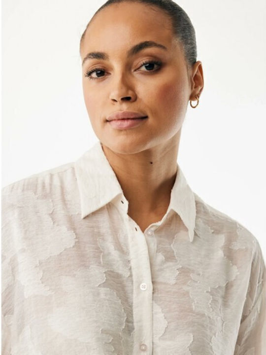 Long Sleeve Women's Shirt Off White