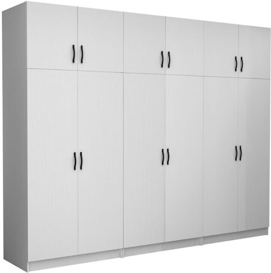 Sechs Türen mit Dachboden Victoria 300x60x240cm White Sechs Türen mit Dachboden Victoria 300x60x240cm White