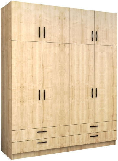 Four Door with Loft Victoria 200x60x240cm Natural Beech