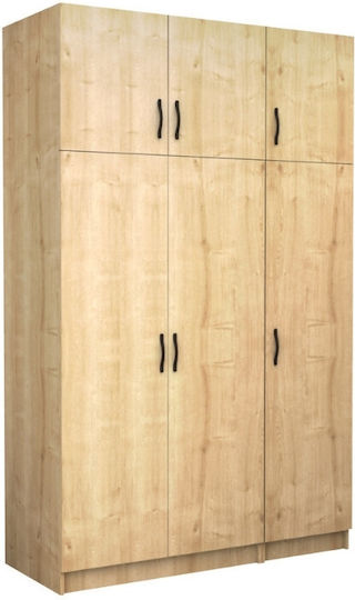 Triple Door with Loft Victoria 150x60x240cm Natural Beech