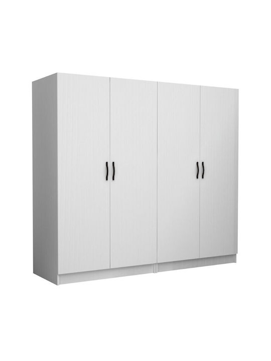Four Door Wardrobe Victoria White 200x60x181cm