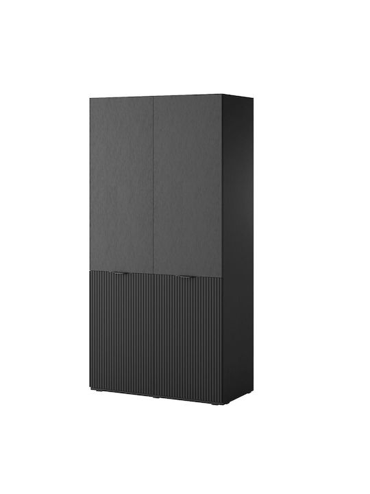 Double Door Wardrobe Sandbox Charcoal 101x51x200cm