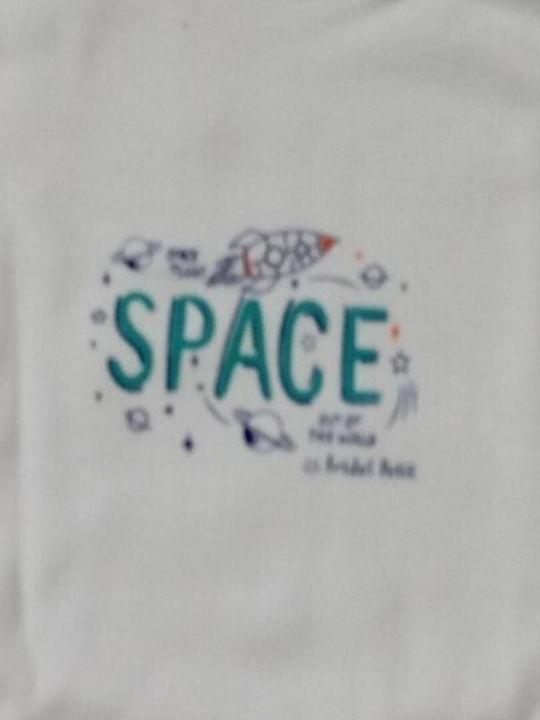 Fridel Petit Lenjerie Pentru Copii Cămășă De Corp Fără Mâneci Space Alb
