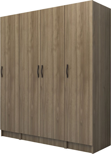 Vivian Τετράφυλλη Ντουλάπα 160x51.8x181cm Καρυδί