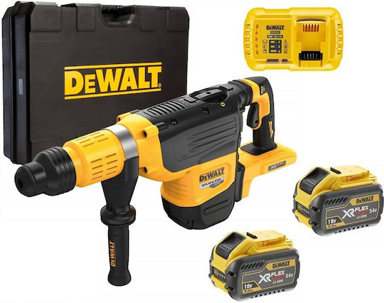 DEWALT Schlag Meißelhammer Batterie 54V 2x9Ah mit Aufnahme SDS Max DCH775X2