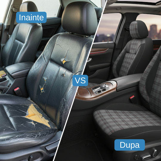 Smartic Set De Huse Pentru Scaune Auto 11 Bucăți Piele Sintetică Neagră