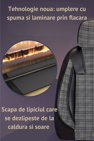 Smartic Set De Huse Pentru Scaune Auto 11 Bucăți Piele Sintetică Neagră