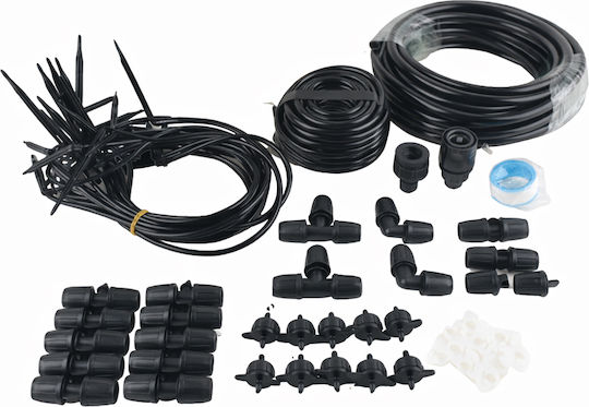 Set Irigare Grădină Furtun Pvc Picurători 2 X 10 Metri Furtun 10 Picurători Țeavă Neagră