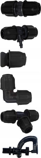 Set Irigare Grădină Aspersoare Micro Rotative Furtun Pvc 30 Metri Sistem Udare Plante Sera Negru