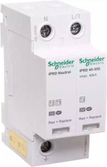 Schneider Electric Acti 9 iPRD Антикерни панел Тип T2 Двуполюсен Максимален изходен ток 40kA 1P+N 350V - 1P+N 350V