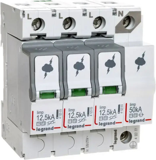 Legrand 4-Poles Inspired T1 / T2 Panel Lightning Protection 12.5kA 12.5kA 3P+N