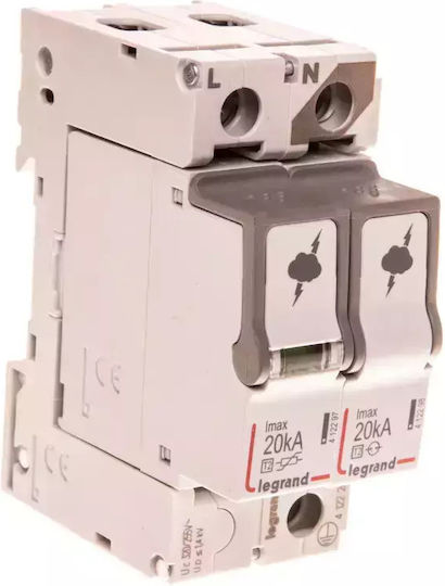 Legrand 2-Poles Inspired T2 Panel Lightning Protection 20kA 1P+N