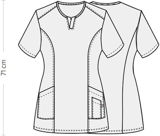 Giblor's Blouse Chef Female Gray with Short Sleeve