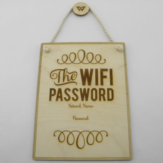 World Wood Ξύλινη Ταμπέλα “ Wifi Password”