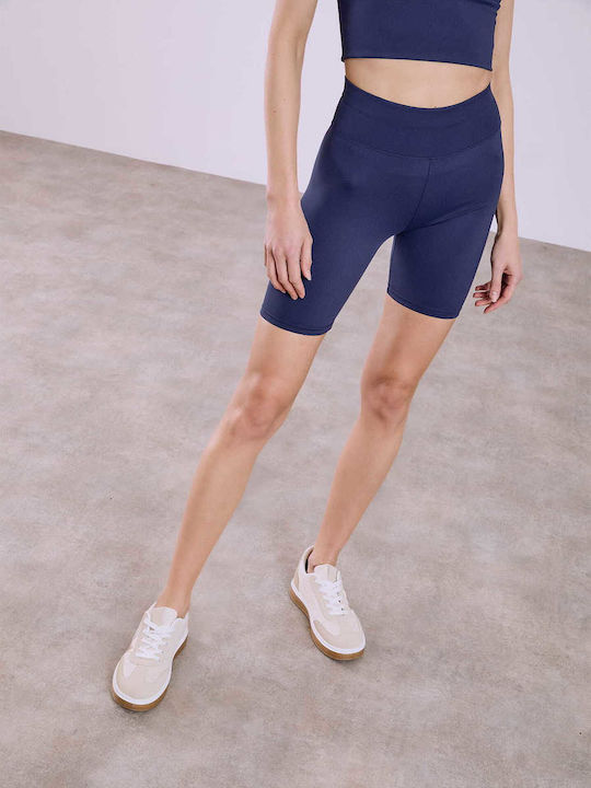 Celestino Solid Bike Women's Leggings Slim Fit Dark Blue