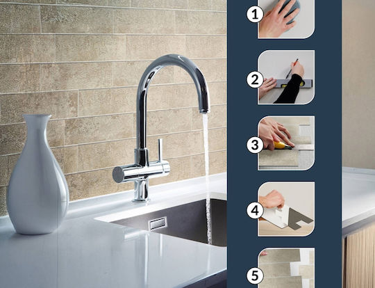 Decorative Wall Sticker Tiles 4 Pieces 25x25cm Douceur d'Intérieur