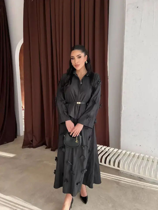 Damenröcke Maxi Blumen Schwarz Set
