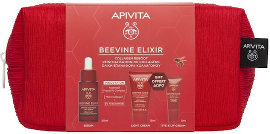 Apivita Beevine Elixir Routine Skin Care Set for Anti-ageing, Moisturizing & Brightening 4pcs